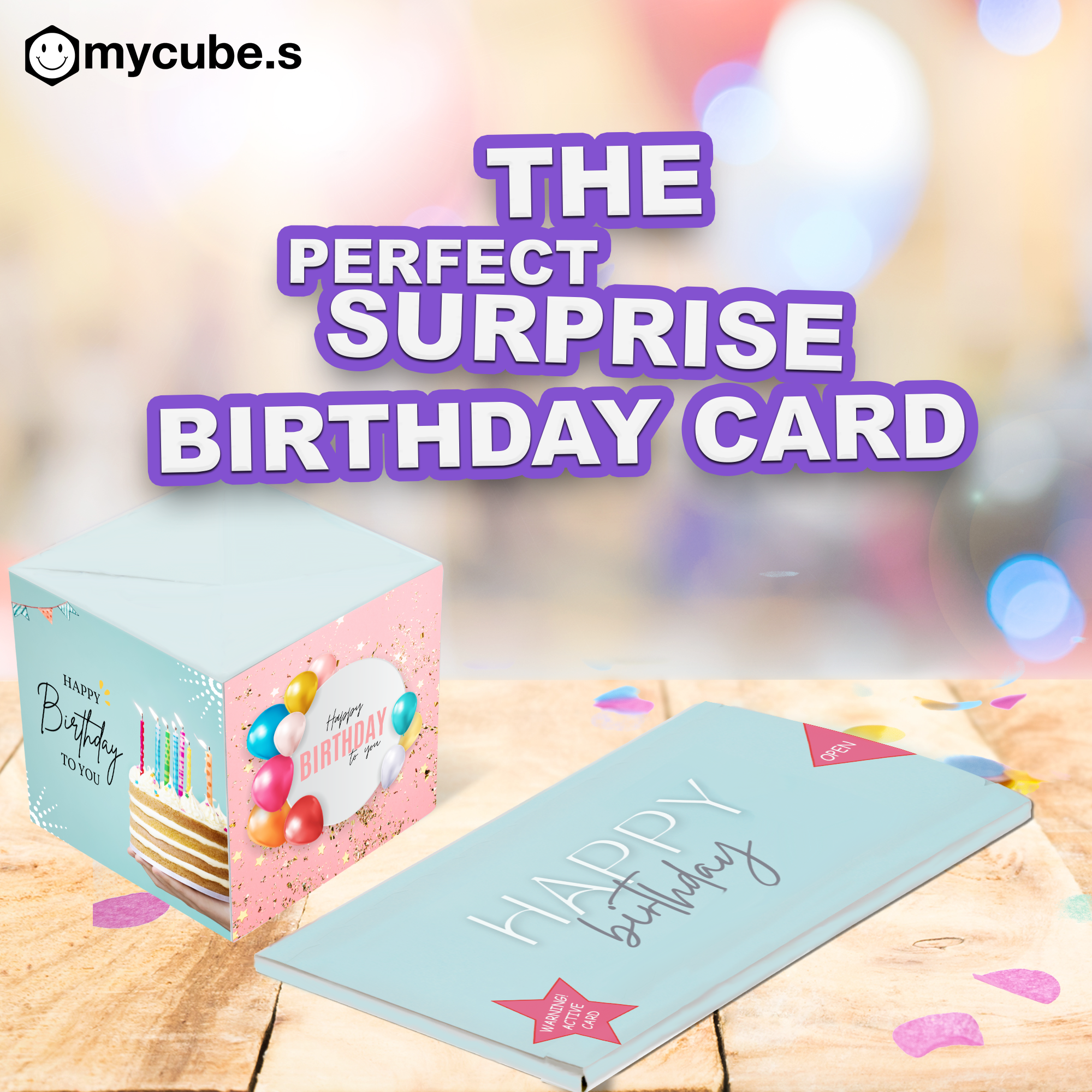 mycubes birthday card with the WOW effect