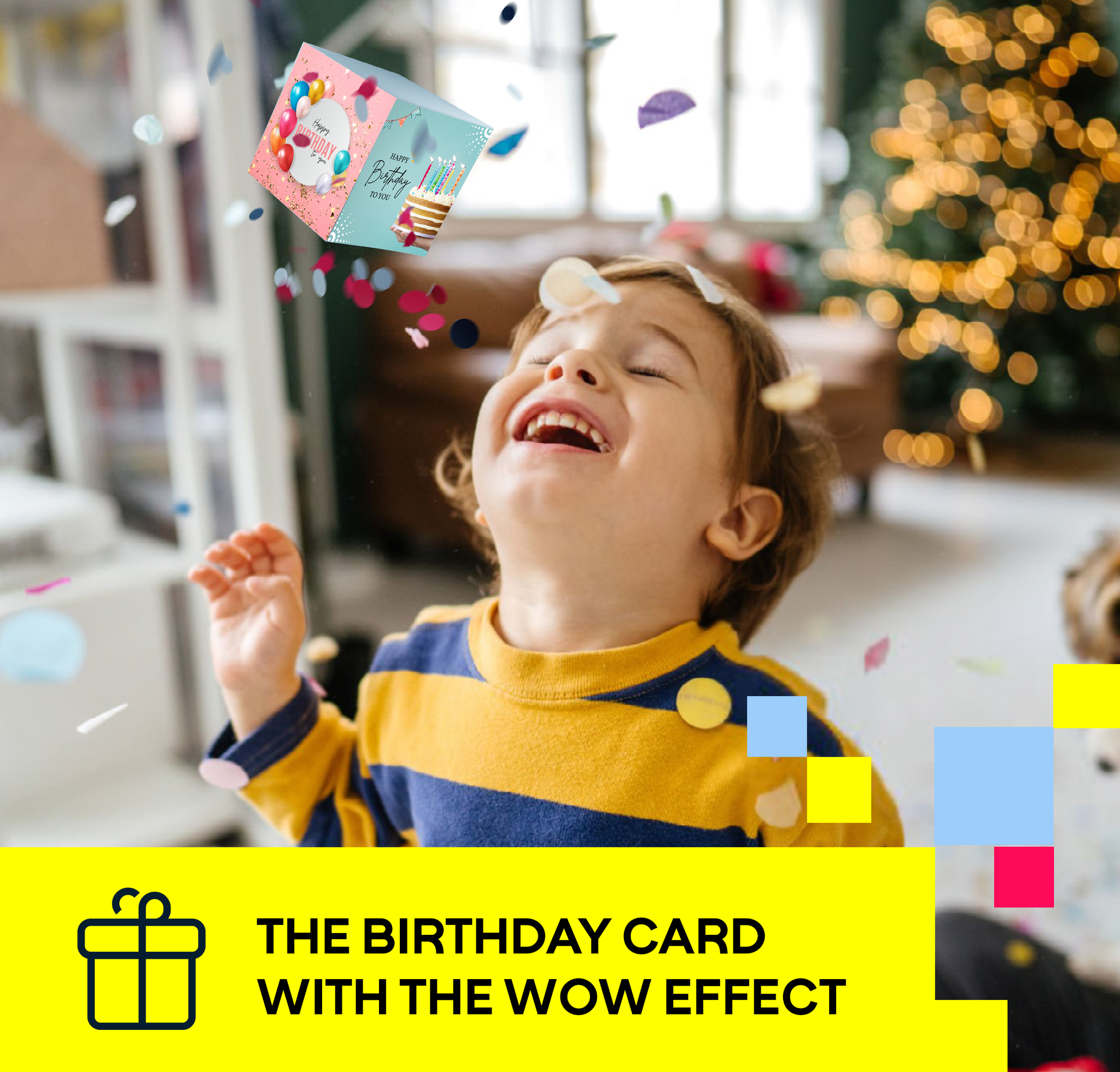 mycubes birthday card with the WOW effect